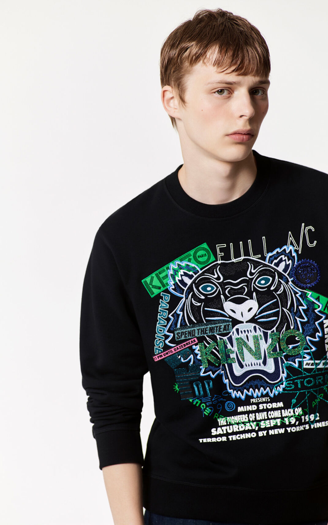 Sweat Kenzo Tiger x Flyer Homme Noir | HKQL-29513